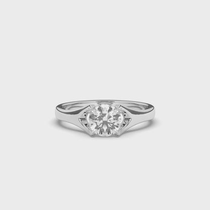 Round Solitaire Lab-Grown Diamonds Classic Ring