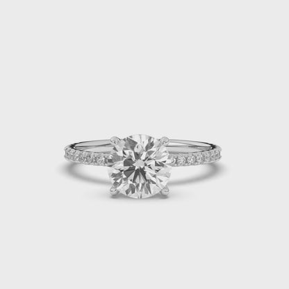 Round Solitaire Lab-Grown Diamonds with Side Stones Ring