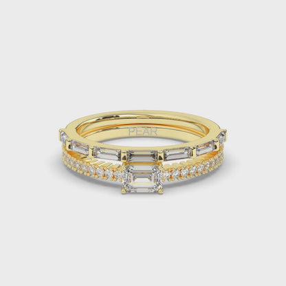 Vintage Baguette Lab-grown Diamond Wedding Band