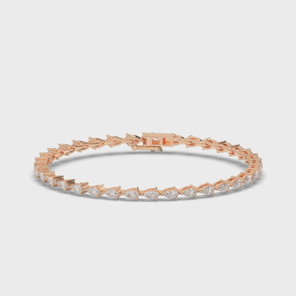Teardrop Pear Lab-grown Diamond Tennis Bracelet