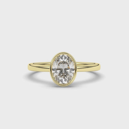 Oval Solitaire Bezel Lab-Grown Diamond Ring