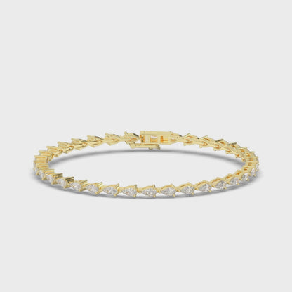 Teardrop Pear Lab-grown Diamond Tennis Bracelet