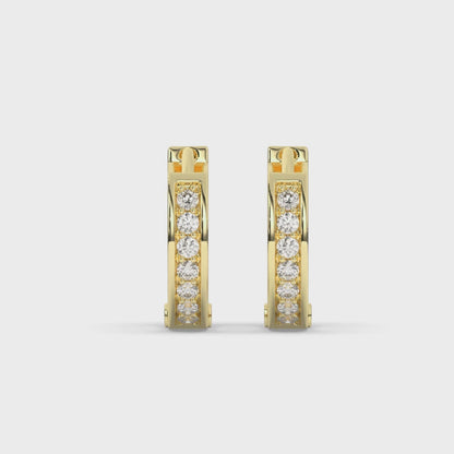 Elegant Round Lab-Grown Diamond Hoop Earrings