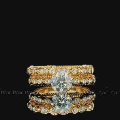 0.75Ct Round Fancy Shape Wedding Band