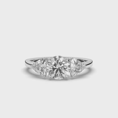 Three-Stone Round & Trillion Lab-Grown Diamond Ring