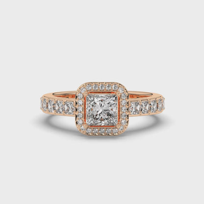 Halo Princess Lab-Grown Diamond Engagement Ring