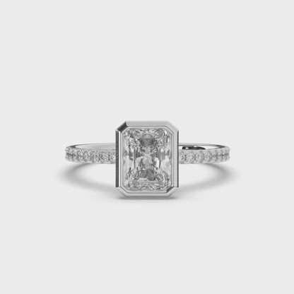 Radiant Lab-Grown Diamond Ring in Bezel Setting