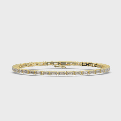 Bold Sleeping Emerald Lab-grown Diamond Tennis Bracelet