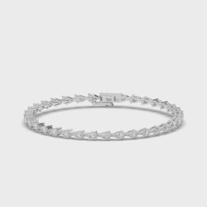 Teardrop Pear Lab-grown Diamond Tennis Bracelet