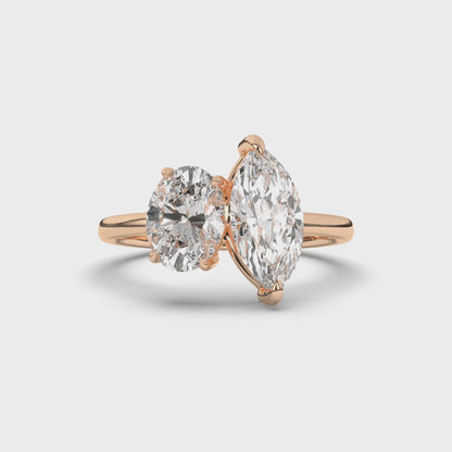 Toi Et Moi Oval & Marquise Lab-Grown Diamond Engagement Ring
