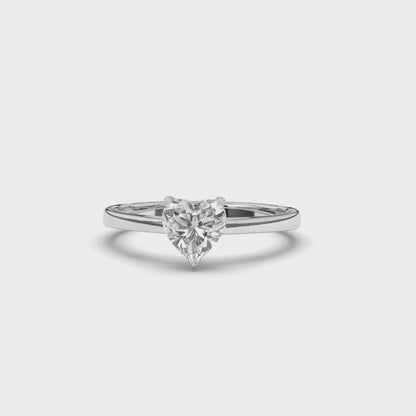 Heart-Shaped Solitaire Lab-Grown Diamond Engagement Ring