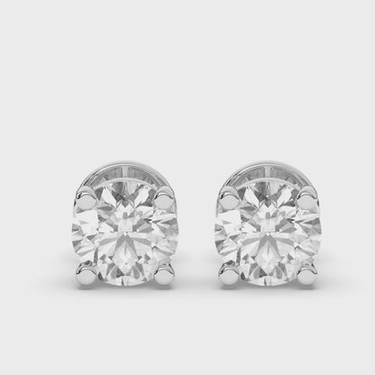 Elegant Round Lab-Grown Diamond Solitaire Studs