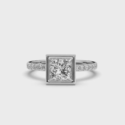Princess Bezel Setting Lab-Grown Diamond Ring