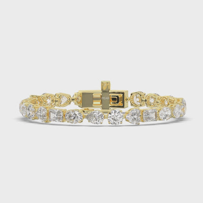 Multi-Shaped Lab-grown Diamond Tennis Bracelet