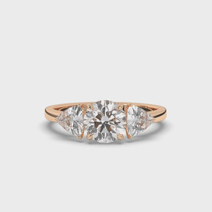 Three-Stone Round & Trillion Lab-Grown Diamond Ring