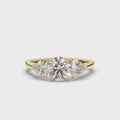 Three-Stone Round & Trillion Lab-Grown Diamond Ring